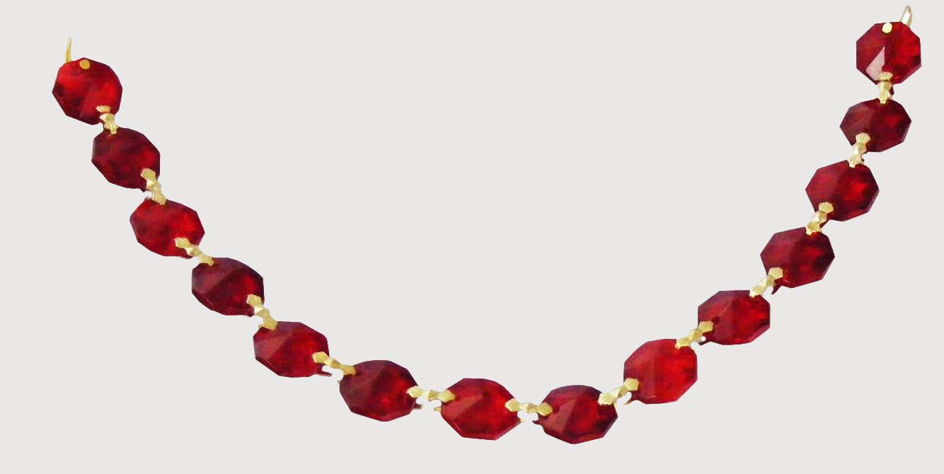 Ruby Chain 14 mm Octagon 8" BT